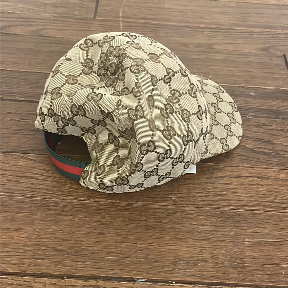Gucci Tan Monogram Cap with Brown Accents